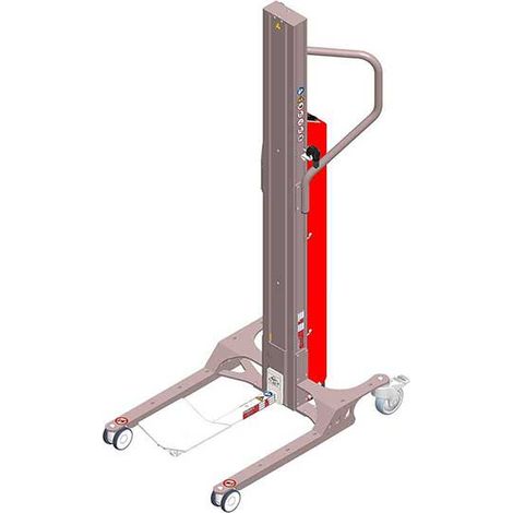 Chariot porte bobine semi électrique - Hauteur 1200mm - Capacité 60kg - Eperon et plateau rotatif pour bobine et feuillard - 8091000035