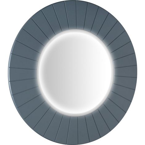 Miroir rond LUMIRO STRIP avec éclairage LED dans le cadre dia. 75cm, sienne (1/4)