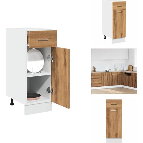 Armoire de plancher à tiroir chêne artisanal 30x46x81,5 cm - Armoire De Plancher À Tiroir - Armoires De Plancher À Tiroir - Armoire De Cuisine - Armoire (1/5)