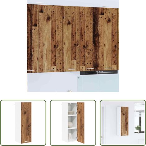 Holzwerkstoff - Hängeschrank mit Tür Altholz 30 x 31 x 100 cm Holzwerkstoff (1/5)