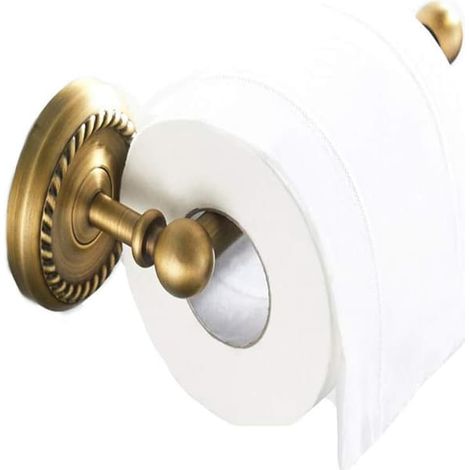 BelleRise - Porte-papier toilette en laiton antique pour cuisine et salle de bain, porte-bonheur (1/5)