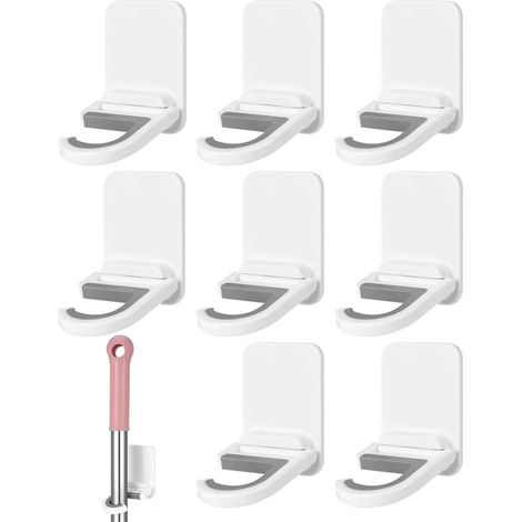 CCYKXA 8-piece Wall-Mounted Broom Holder and Broom Rack – Optimal Hanging and Storage for Your Brooms, No Drilling Required (1/5)