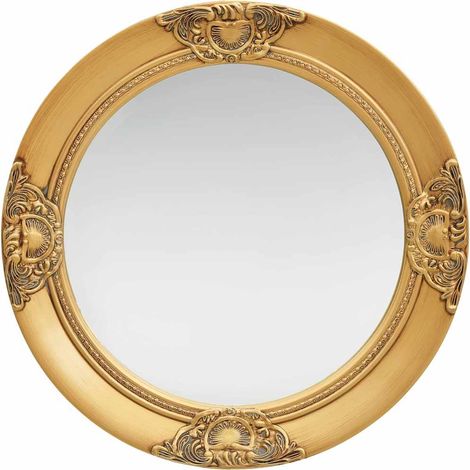 Miroir mural-Miroir Suspendu style baroque 50 cm Doré 693712 (1/5)