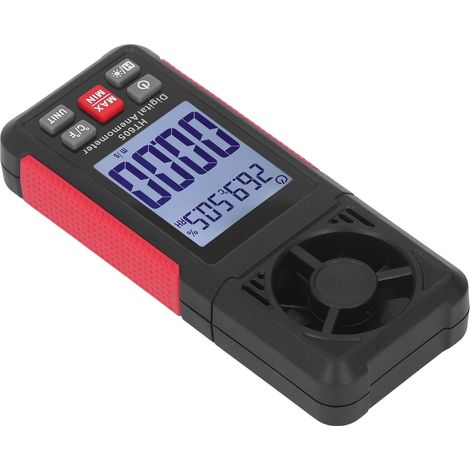 Anémomètre numérique HT605 à 5 pales faible friction mesure rapide précise flux d'air vent avec rétroéclairage LCD (1/5)