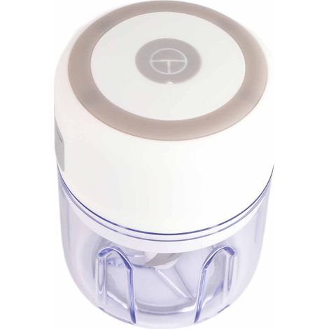 Mini hachoir à ail, lame en acier inoxydable de qualité alimentaire, puissant, rechargeable par USB, presse-ail électrique 250 ml (8,6 x 5,1 x 7,1 cm), blanc (1/5)