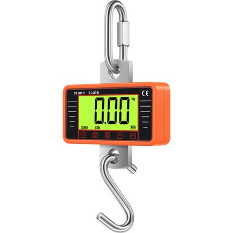 Balance suspendue numérique robuste 500kg/1100lbs, écran LCD rétroéclairé large, outil de pesée portable pour industrie sidérurgique (1/5)