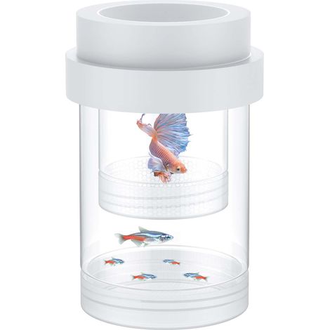 Aufzuchtbox für Aquarien, schwimmende Aufzuchtbox für Guppys, Jungfischabscheider, Kunststoff-Brutkasten für Garnelen, Betta, Clownfische (mittelgroß)