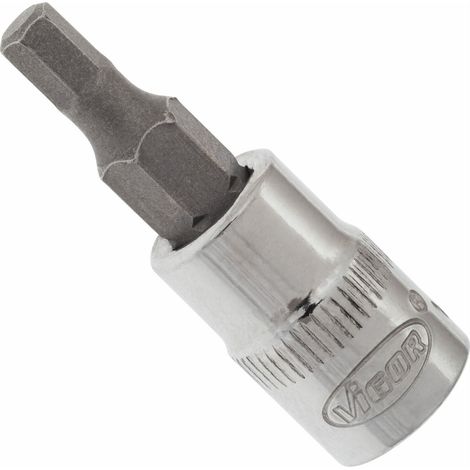 VIGOR Innenvierkant Antrieb 6,3 = 1/4 Zoll Schraubendreher-Einsatz Innensechskant-Profil V2431N ∙ Vierkant hohl 6,3 mm (1/4 Zoll) ∙ Innen-Sechskant Profil ∙ 4 ∙ Gesamtlänge: 38 mm (1/4)