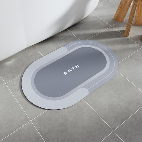 Tapis de Bain antidérapant et Anti moisissure à séchage Rapide en Absorbant l'eau Lavable en Machinen(Bleu,40 x 60cm) (1/4)