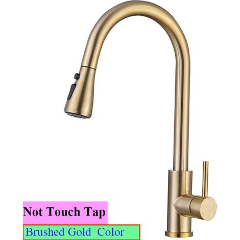 (Non tactile-or-G1/2) Robinet mitigeur de cuisine tactile Shenducs - Amélioration de l'habitat - Robinet d'eau chaude et froide extractible - Robinet de cuisine tactile à capteur sensible (1/5)