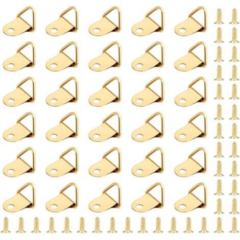 50 Pièces Crochet pour Cadre,Attache Tableau,Photo Anneaux Triangulaires Cadre,Support (1/5)