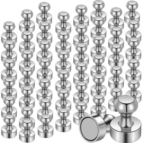 12 x 16mm Aimants Puissants, 50 Pièces Petit Aimant Frigo Mini Aimants Métalliques Magnétiques Clous pour Cuisine Tableau Blanc Bureaux