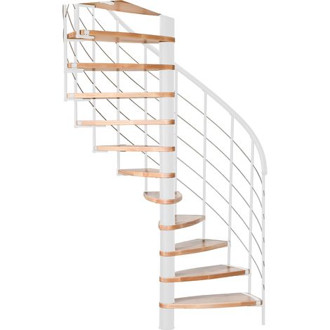 Minka Spindeltreppe Helios 38 - 305,5cm Geschosshöhe Buche Weiß