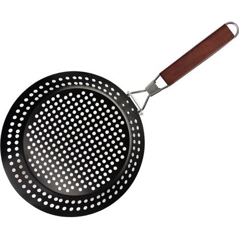 Poêle à frire en acier 1 pièce, poêle à barbecue, poêle à barbecue, panier de cuisson pour barbecue (1/4)