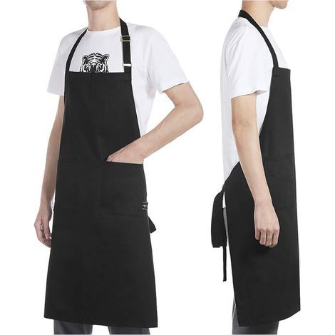 Tablier de cuisine noir avec poches – Tablier de chef pour usage quotidien (1/5)