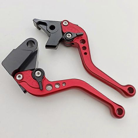 Poignée de frein, d'embrayage et de klaxon modifiée ER6N pour moto Kawasaki Ninja 400R 2011 (tige courte rouge) (1/5)