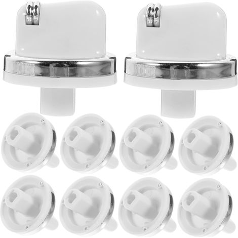 Bouton de Commande Chauffeeau à Gaz Plastique Blanc, Remplacement Bouton Rotatif pour Réglage Température, Lot de 10 Pièces, Compatible Chaudière Gaz, Usage Domestique Hiver/été (1/5)