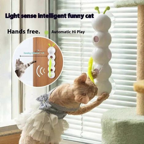 Bâton interactif intelligent pour chat Pro avec queue de proie remplaçable, adapté au balancement automatique et durable pour une utilisation avec plusieurs chats. (1/5)
