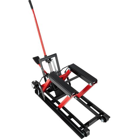 Soporte para motocicleta, capacidad de 1500 lb, elevador hidráulico, negro. (1/2)