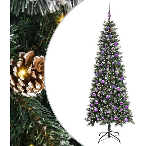 Sapin de Noël Arbre de Noël artificiel Vert 210 cm PVC, plastique et acier (1/5)