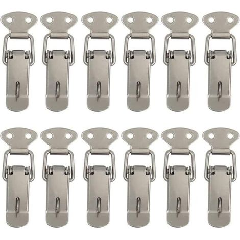 Fermeture à levier pour capot – Lot de 12 pièces en acier avec ressort, système bascule pour armoires, coffres à outils et portes (1/4)