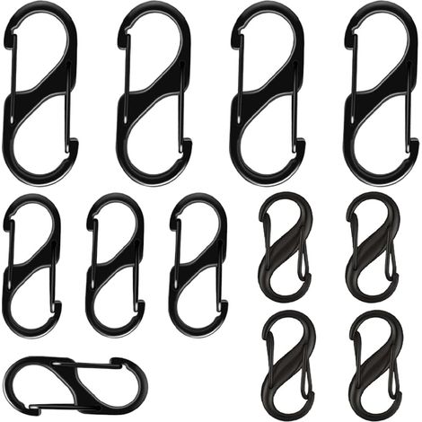 12 pièces mousqueton résistant porte-clés mousqueton à ressort pour sac à dos, laisse de chien, camping, voyage, randonnée (1/5)