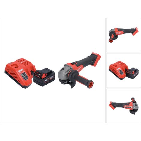 Milwaukee M18 FSAG115X-401 Amoladora angular sin cable 18 V 115 mm sin escobillas + 1x batería 4.0 Ah + cargador
