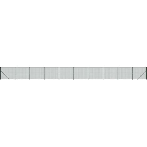 Maison Exclusive - Maschendrahtzaun mit Bodenflansch Grün 2x25 m