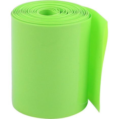 Emballage Batterie Gaine Thermorétractable PVC Tuyau Tube 70mm Plat pour 18650 Fournitures 2,1m Vert (1/2)