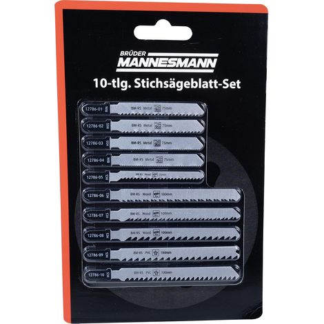 Brüder Mannesmann Lot de 10 lames de scie sauteuse  M12786