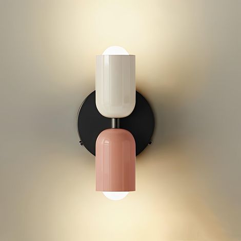 Applique Murale Moderne G9 Haut‑Bas Intérieur sans Ampoules, Crème et Rose (1/5)