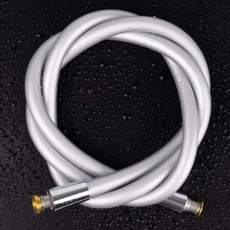 Flexible de Douche Universel (G1/2 Pouces, 1.75m), Tuyau de Douche en Silicone Ultra-Doux, Tuyau Douche Anti-Torsion et Anti-Pliure，Douchette WC, Argenté (1/4)