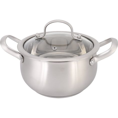 Marmite à lait en acier inoxydable, marmite à double anse, ensemble de casseroles, 18 cm (1/4)