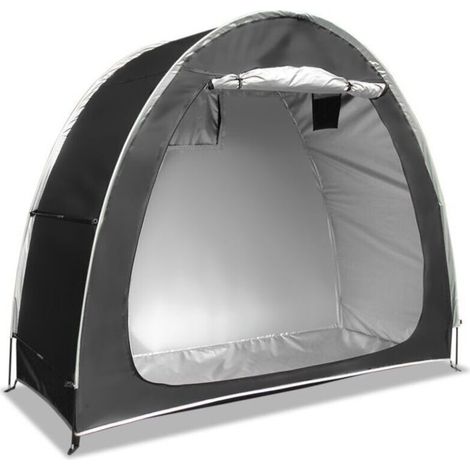 Abri de rangement extérieur étanche pour vélos, tente robuste, gain de place pour outils de jardin et sac à dos (Noir) (1/4)