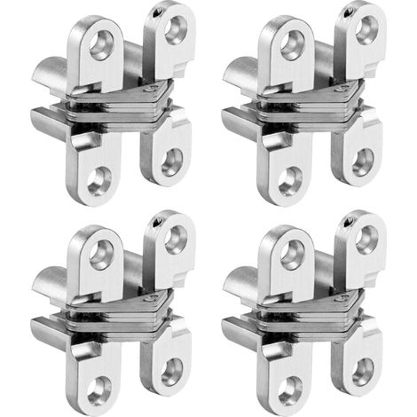 Verstecktes Scharnier, Kreuzscharniere, unsichtbares Scharnier, unsichtbare Kreuzscharniere für 180-Grad-Falttür, für Möbel, Hardware, Holztür, Schrank, Schrank, Holzkiste