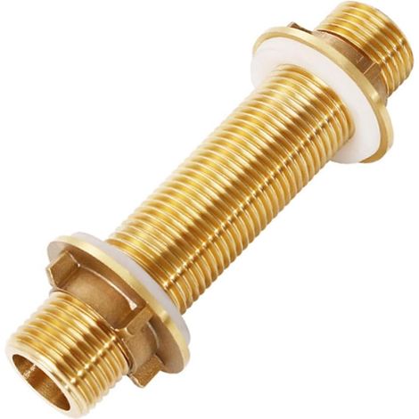 Raccord traversant en laiton de 1/2 pouce avec joint en silicone pour réservoir, passage de tuyau pour réservoir d'eau, tour, pompe et cuve (1/5)