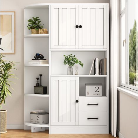 Mueble rincón con vitrina y cajones alto para salón OKMYHOME (1/5)