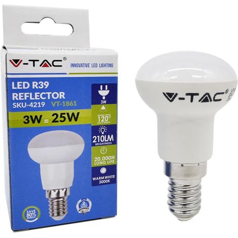 LAMPADINA LED 3W E14 R39 BIANCO 6000K                                                                    - Luce FREDDA