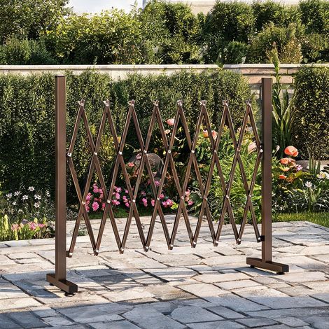 Clôture de jardin dunkelbraun en aluminium fer 250 x 31 x 103 cm (1/5)