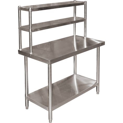 Wiltec Tavolo da lavoro acciaio inox 120x60x145cm con ripiano utensili Piano di lavoro gastronomia (1/5)