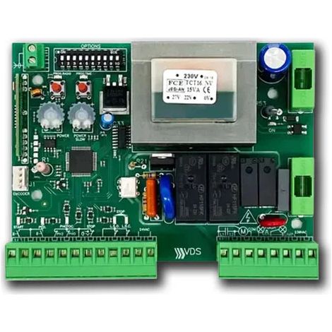 Carte électronique pour motorisations 230V – Gestion portails coulissants et barrières – Récepteur auto-apprentissage – E102 – VDS