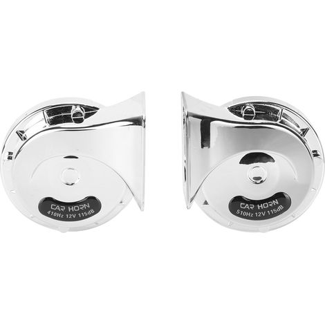 Klaxon de voiture universel, 2 pièces, 510Hz, 115db, argent, pour tous les camions 12V, camping-car, motos, UTV, ATV (1/5)