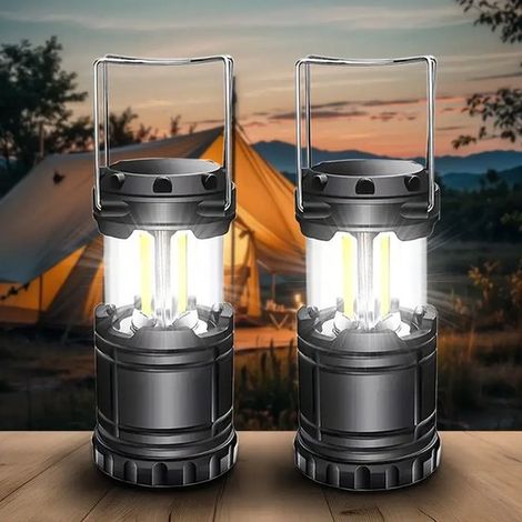Grande lampada da campeggio, lampada da tenda per esterni, lampada da campeggio portatile, lampada di emergenza multifunzionale, a batteria (batterie non incluse) - 2 (1/5)