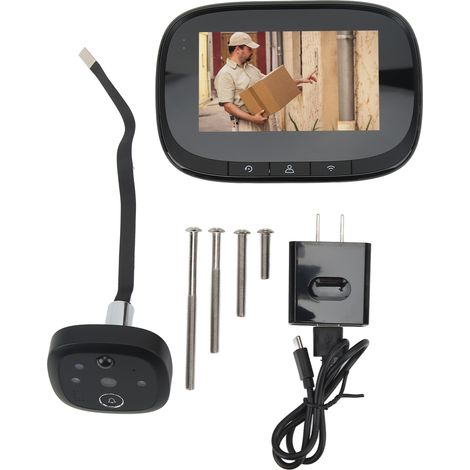 Caméra de porte vidéo 720P avec sonnette, viseur numérique 4.3 pouces, audio bidirectionnel, détection de mouvement (1/5)