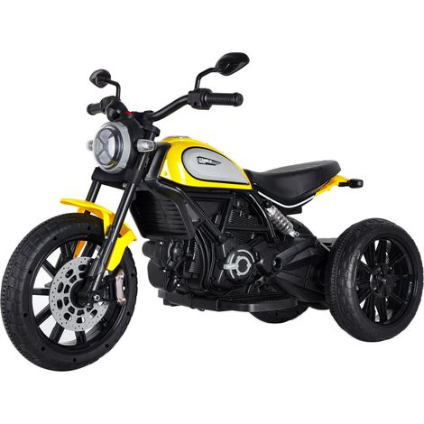 Moto Elettrica per Bambini Licenza Ufficiale Ducati Scrambler 12V 3,5Ah Giallo
