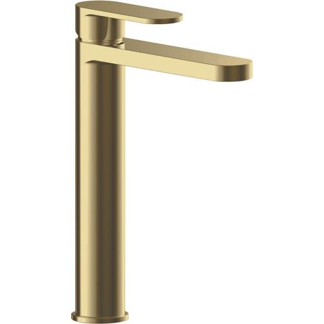 Nuie Binsey Tall Mono Basin Mixer Tap - Brushed Brass