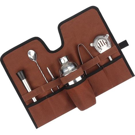 Professionelles Mixologie Set für Camping, Picknicks und Outdoor Aktivitäten Tragbares Cocktailset mit Zubehör und Tasche (1/5)