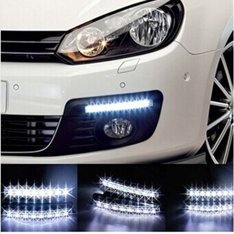 TRADE SHOP - Coppia Fari Luce 8 Led 5050 Diurne Daytime Fanale Fari Auto 12w Led 240 -