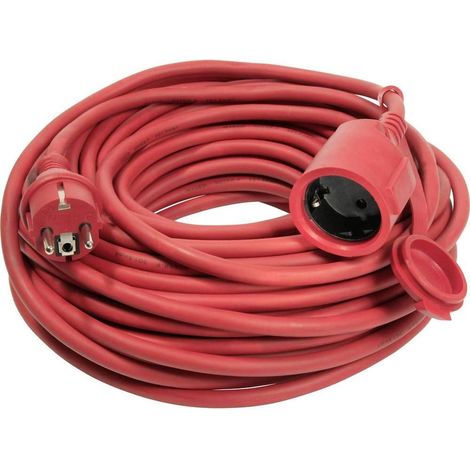 Rallonge électrique Câble caoutchouc rouge 15 m H05RRF 3G1,5 Extérieur / IP44 (Import Allemagne) (1/5)