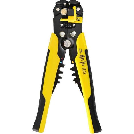 Ajiman 8-Zoll-Elektrikerwerkzeug, Crimpzange, Drahtschneider, Drahtziehzange, multifunktionaler automatischer Lederabisolierer